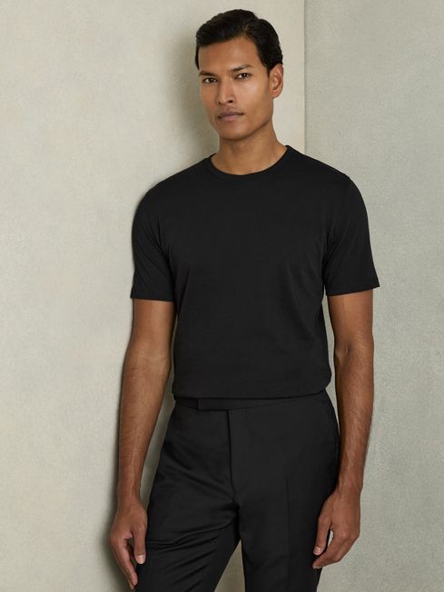 Black crew t shirt sales