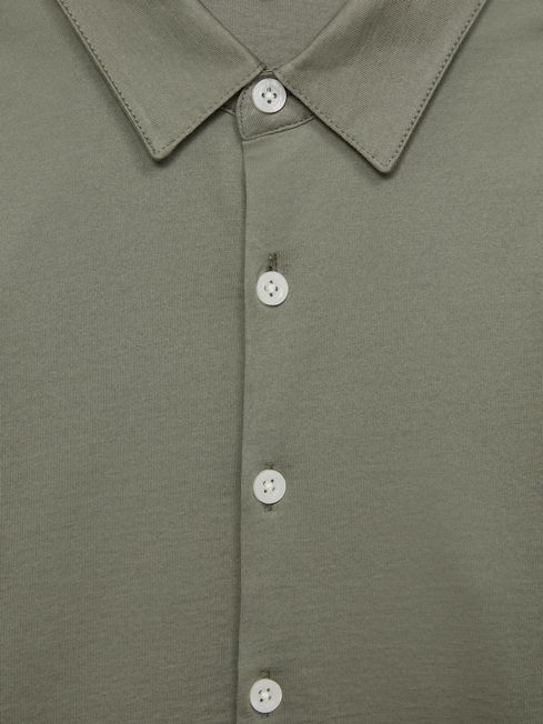 Junior Cotton Button-Through Shirt in Sage