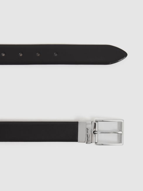 Reversible Leather Belt in Black/Dark Brown