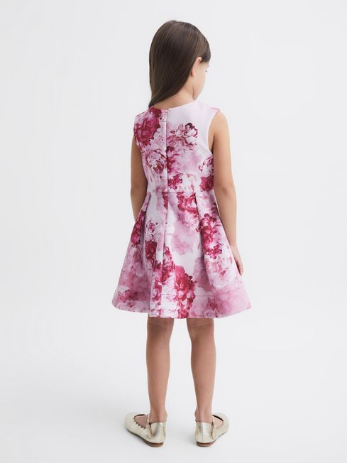 Junior Floral Printed Dress in Pink