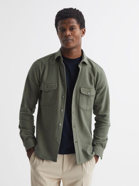 Mens overshirt khaki store
