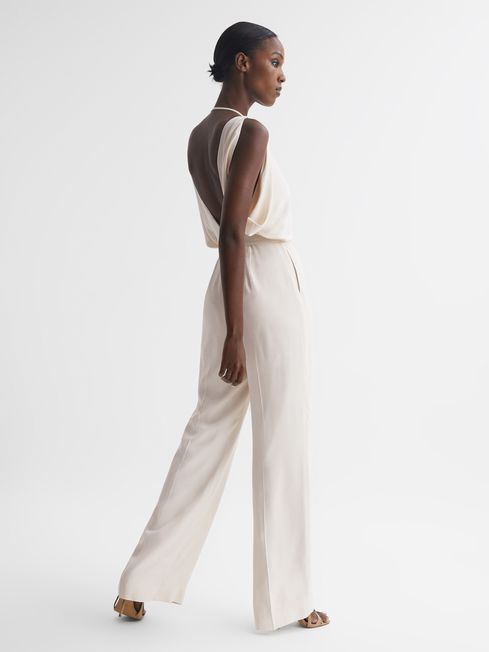 Reiss Ivory Koa Wide Leg Bridal Jumpsuit