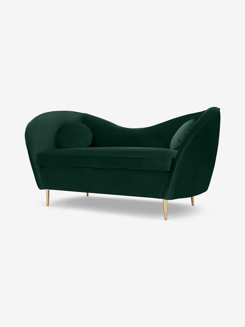 MADE.COM Modern Velvet Bottle Green Kooper 2 Seater Sofa