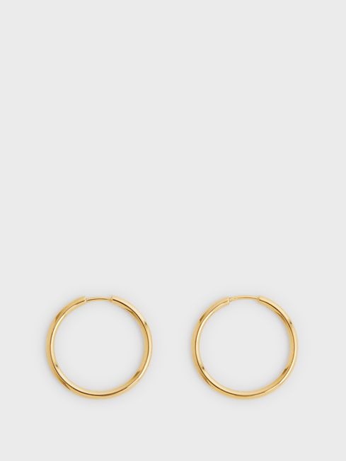 Maria Black Hoop Earrings in Gold - REISS