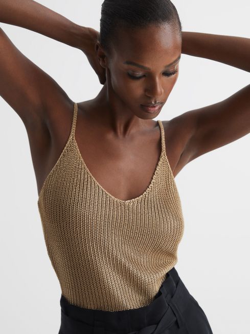 Gold vest top hot sale