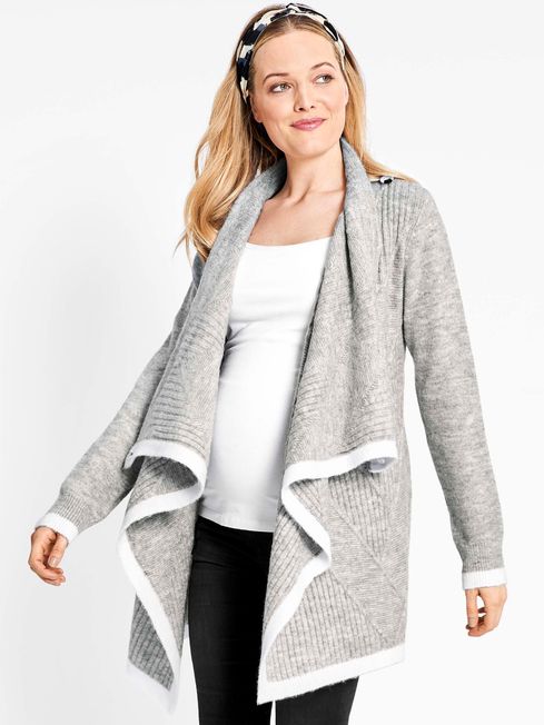 JoJo Maman B b Marl Grey Drape Maternity Nursing Cardigan