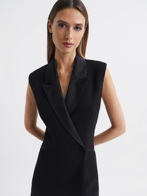 Halston tuxedo dress clearance