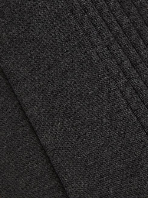 Ribbed Mercerised Cotton Blend Sock in Mid Grey
