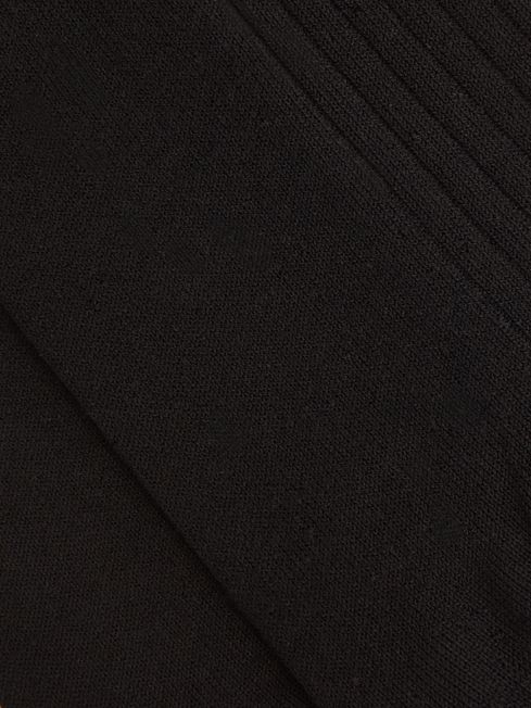 Ribbed Mercerised Cotton Blend Sock in Black