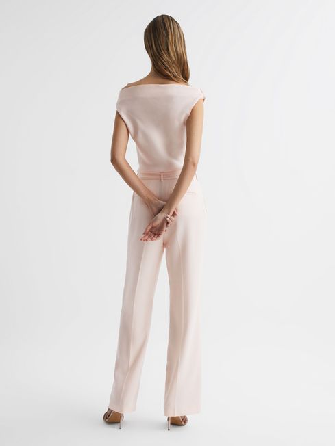 Off-The-Shoulder Jumpsuit in Nude