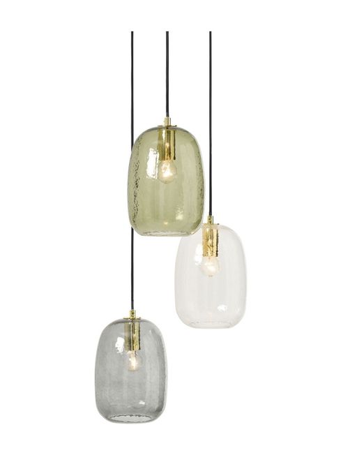 MADE.COM Burgundy Amber Lykke 3 Light Cluster Chandelier Ceiling Light