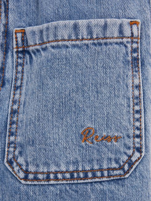Reiss Blue Elodie Senior High Rise Elasticated Jeans