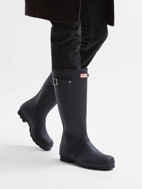 Hunter matte black tall boots discount