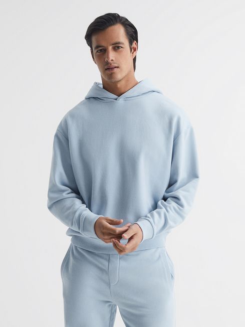 Garment Dye Hoodie in Ice Blue