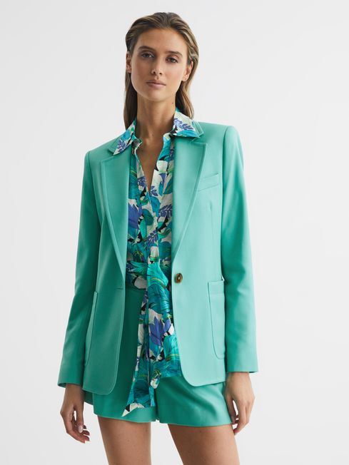 Tailored Single Breasted Blazer in Green