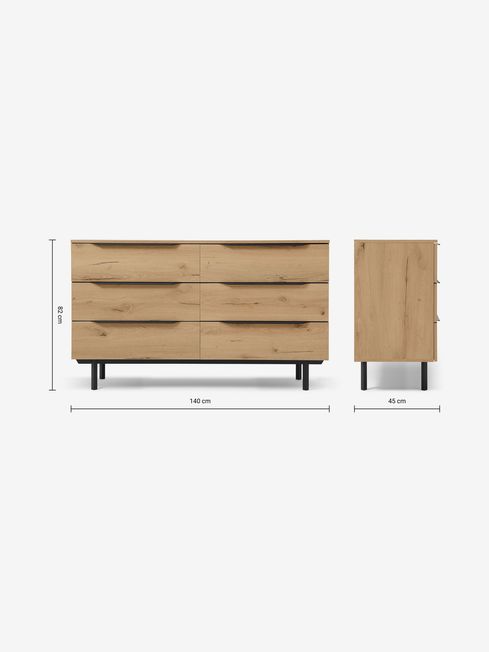 Wood effect sales chest of drawers