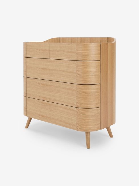.COM Oak Odie Tall 5 Drawer Chest of Drawers