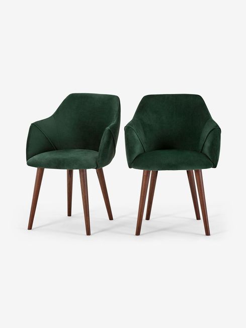.COM Pine Green Set of 2 Lule Carver Dining Chairs