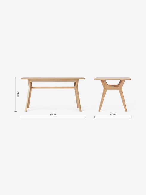 Compact rectangular shop dining table