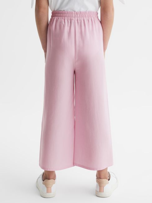 Reiss Sienna Wide Leg Side Slip Drawstring Trousers REISS