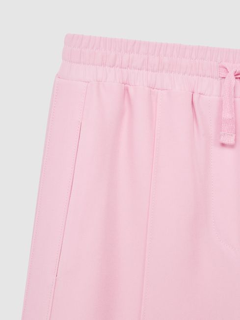 Junior Wide Leg Side Slip Drawstring Trousers in Pink