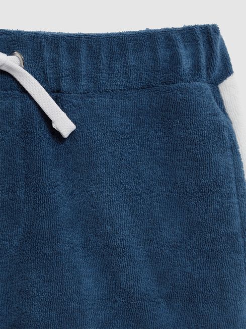 Senior Towelling Drawstring Shorts in Cobalt Blue