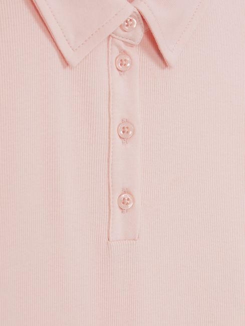 Junior Cropped Polo Shirt in Pink