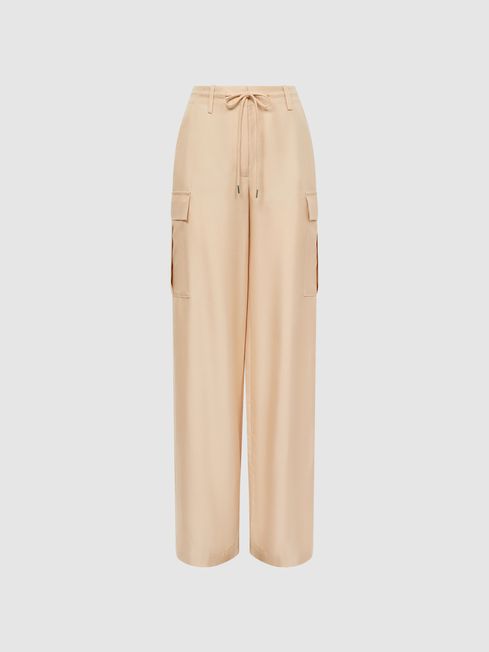 Wide leg military trousers on sale