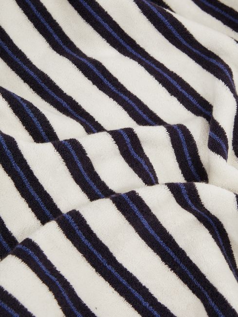 Reiss Blue Stripe Ray Junior Hooded Sleeveless Poncho Towel