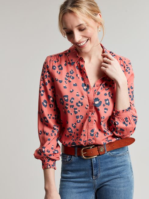 Buy Joules Red Kalina Concealed Placket Shirt from the Joules online shop