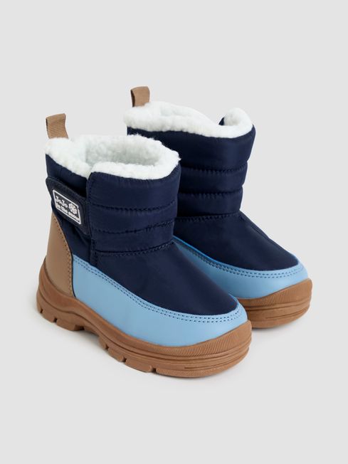 Navy Cosy Snow Boots