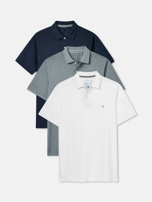 Woody 3 Pack Multi Cotton Polo Shirts Joules