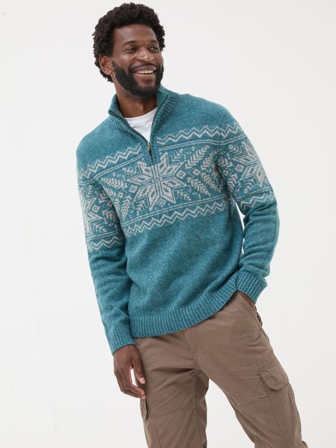 Calder Light Blue Half Neck Jumper