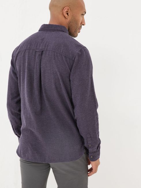 Purple Long Sleeve Oxlow Plain 100 Cotton Shirt FatFace