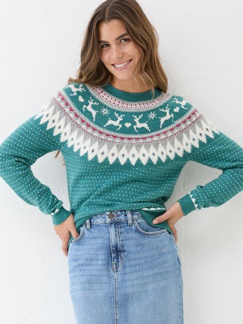 Fat face reindeer jumper hot sale
