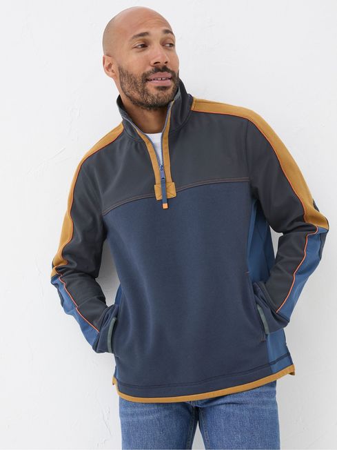 Airlie Navy Blue Panel Sweatshirt FatFace