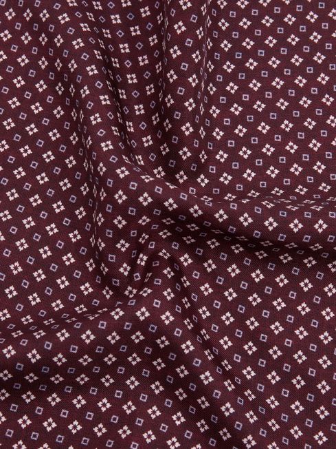 Reversible Silk Pocket Square in Bordeaux