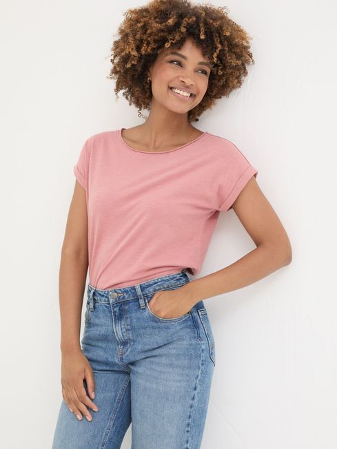Ivy Organic Cotton Blush Pink T Shirt FatFace