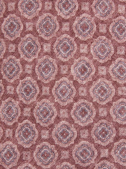 Silk Floral Medallion Tie in Dusty Pink