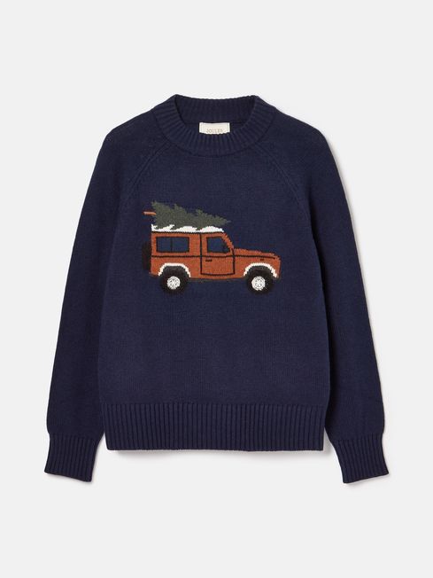 Cracking Navy Intarsia 4x4 Jumper Joules