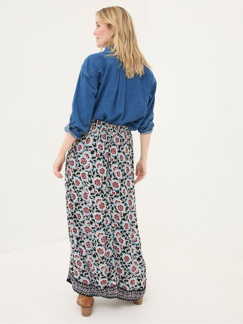 Arabella Black Wild Floral Midi Skirt FatFace