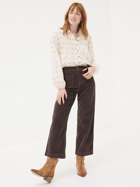 Keswick Brown Wide Leg Crop Jeans FatFace