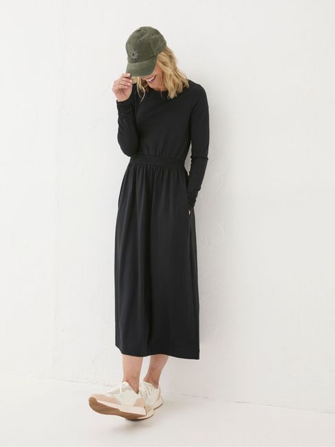 Navi Black Midi Jersey Dress FatFace