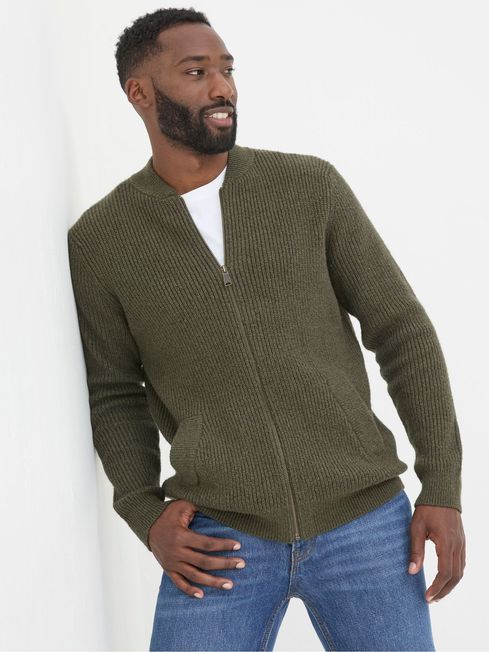 Long khaki cardigan top