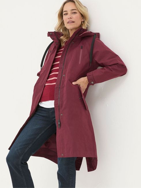 Juno Red Waterproof Long Coat FatFace