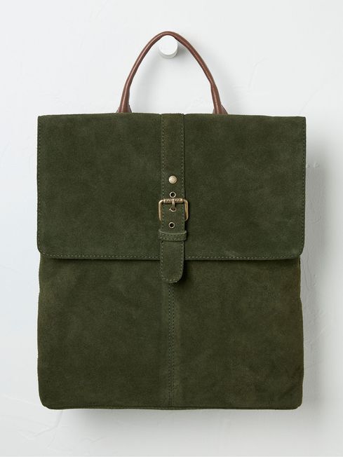 Rue Green Suede Rucksack FatFace