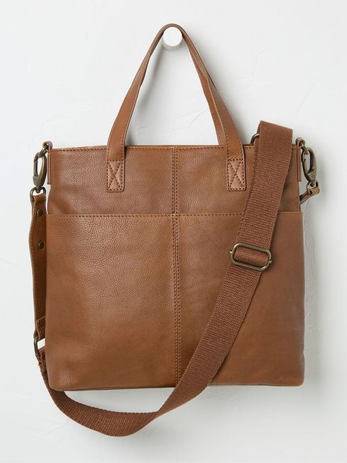 Fat face leather tote bag online