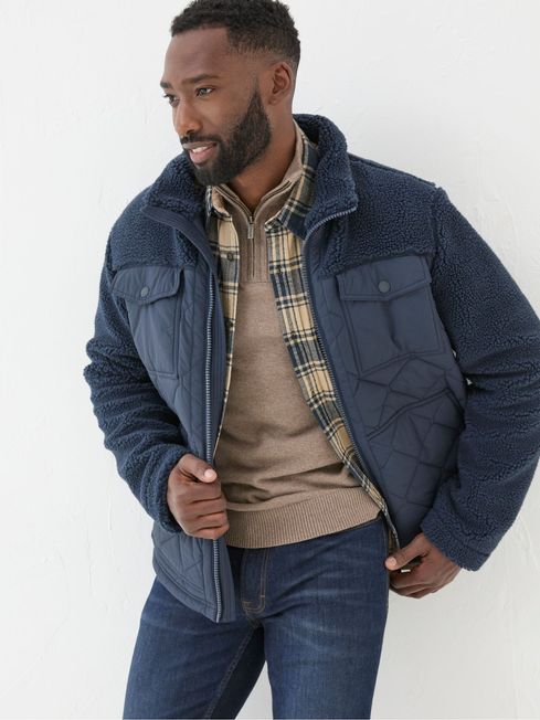 Blue Navy Calgary Borg Jacket FatFace