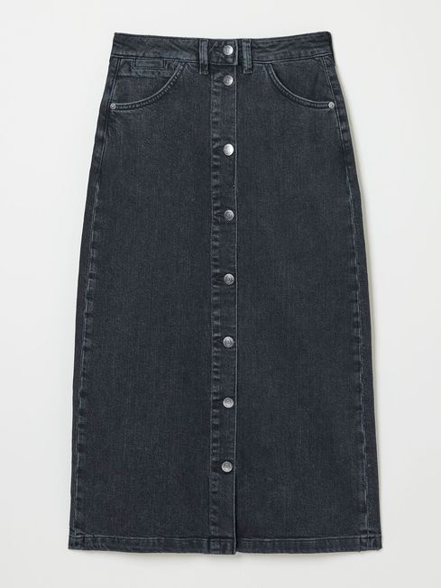 Buy Darna Black Denim Midi Skirt from the FatFace online shop