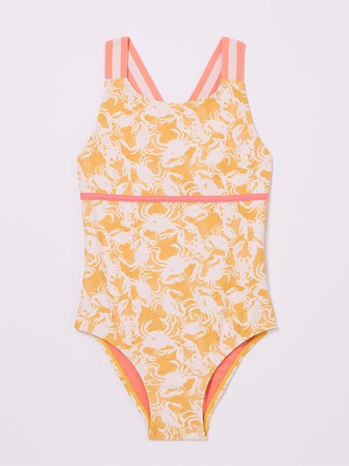 Yellow print swimsuit top